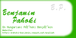 benjamin pahoki business card